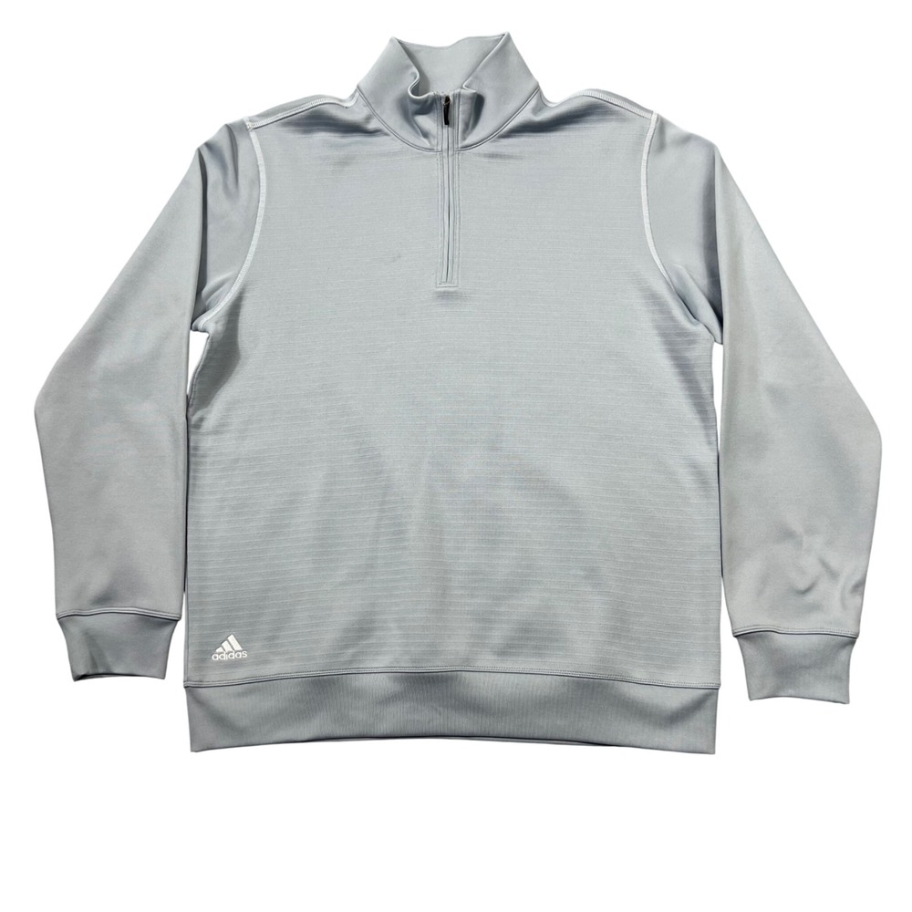 Adidas Mens M Grey Quarter Zip Pullover Climalite‎ Golf Performance Sweater